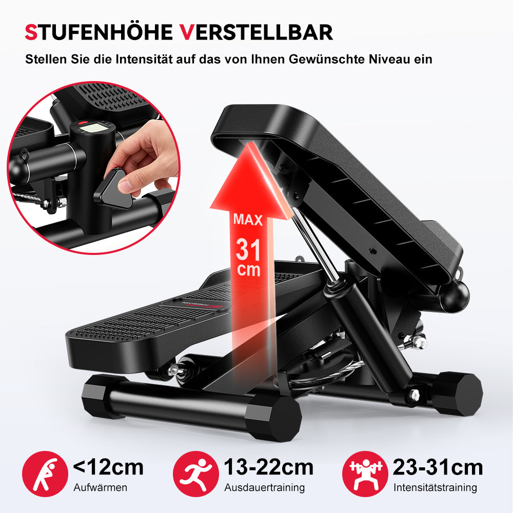 Hydraulischer Mini-Stepper mit Widerstandsbändern