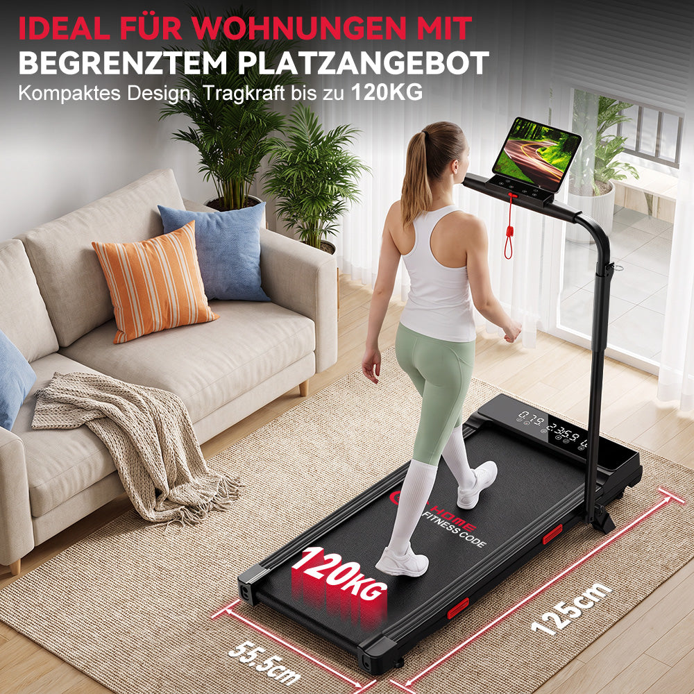 Klappbares Laufband Q2 Pro mit 5 % Manuelle Steigung, Geschwindigkeit 1–10 km/h (Neue Version)