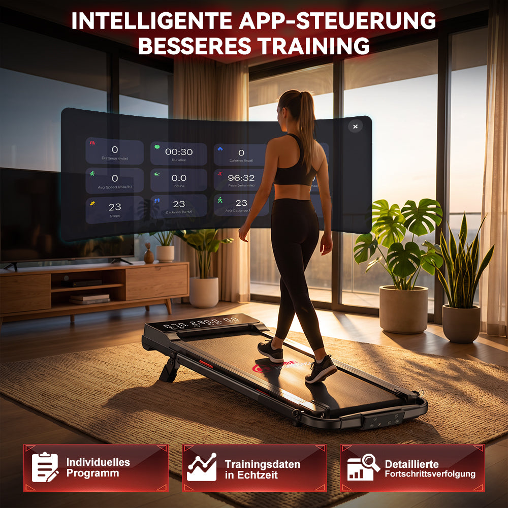 Klappbares Laufband Q2 Pro mit 5 % Manuelle Steigung, Geschwindigkeit 1–10 km/h (Neue Version)