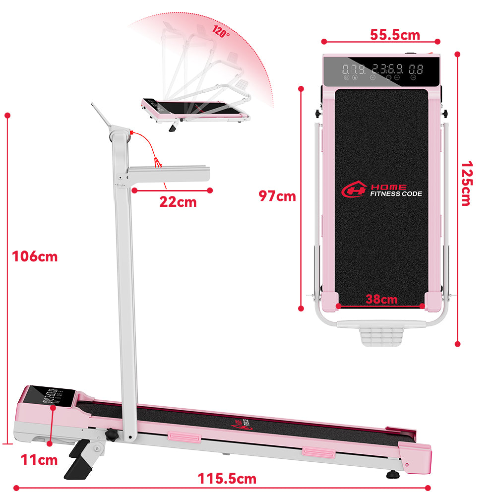 Klappbares Laufband Q2 Pro mit 5 % Manuelle Steigung, Geschwindigkeit 1–10 km/h (Neue Version)