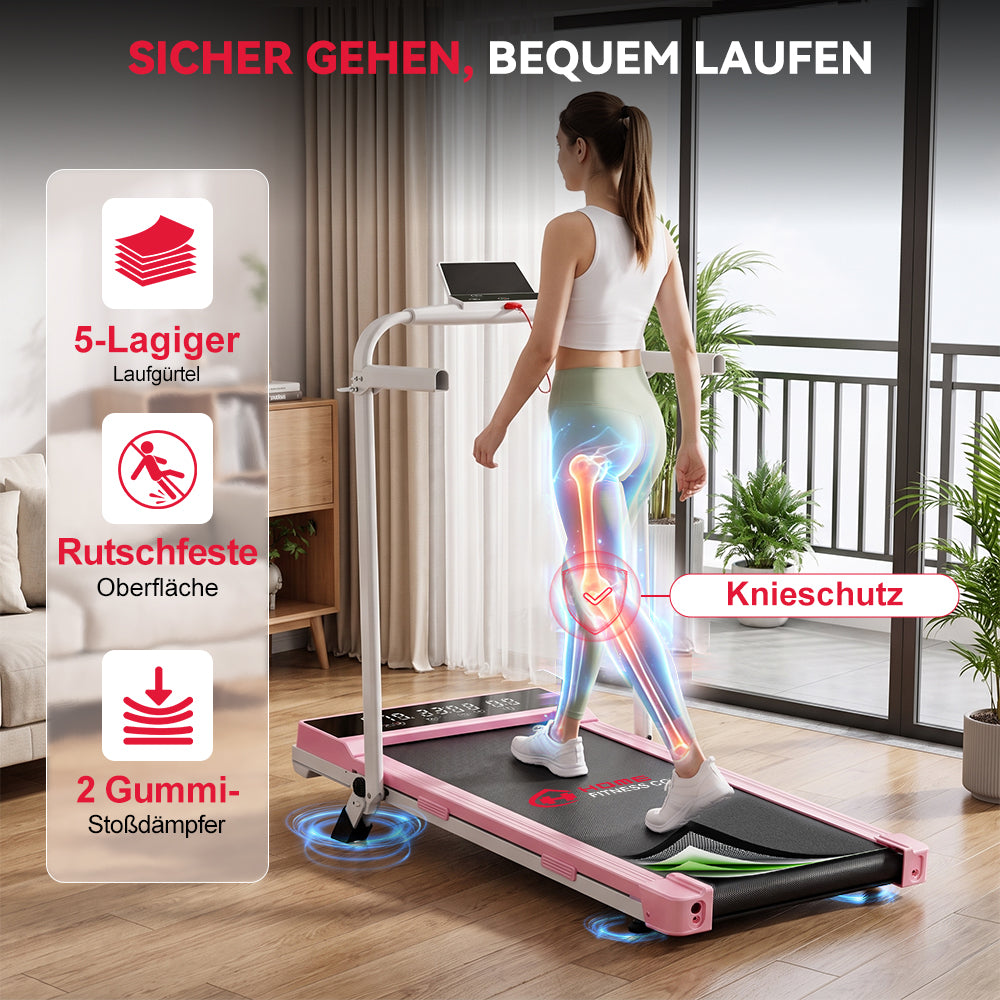 Klappbares Laufband Q2 Pro mit 5 % Manuelle Steigung, Geschwindigkeit 1–10 km/h (Neue Version)