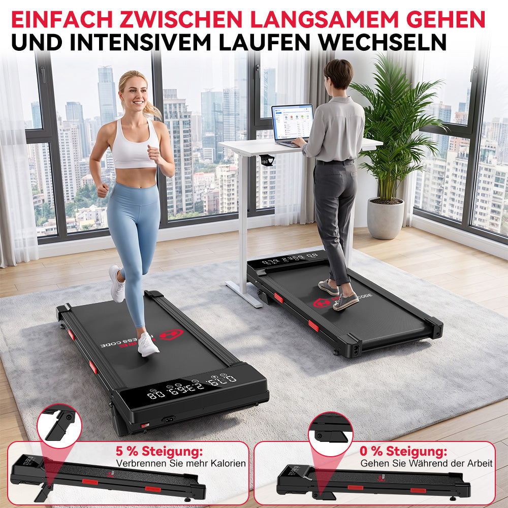 Laufband Q2 Pro mit 5 % Manuelle Steigung, Geschwindigkeit 1–10 km/h (Neue Version)