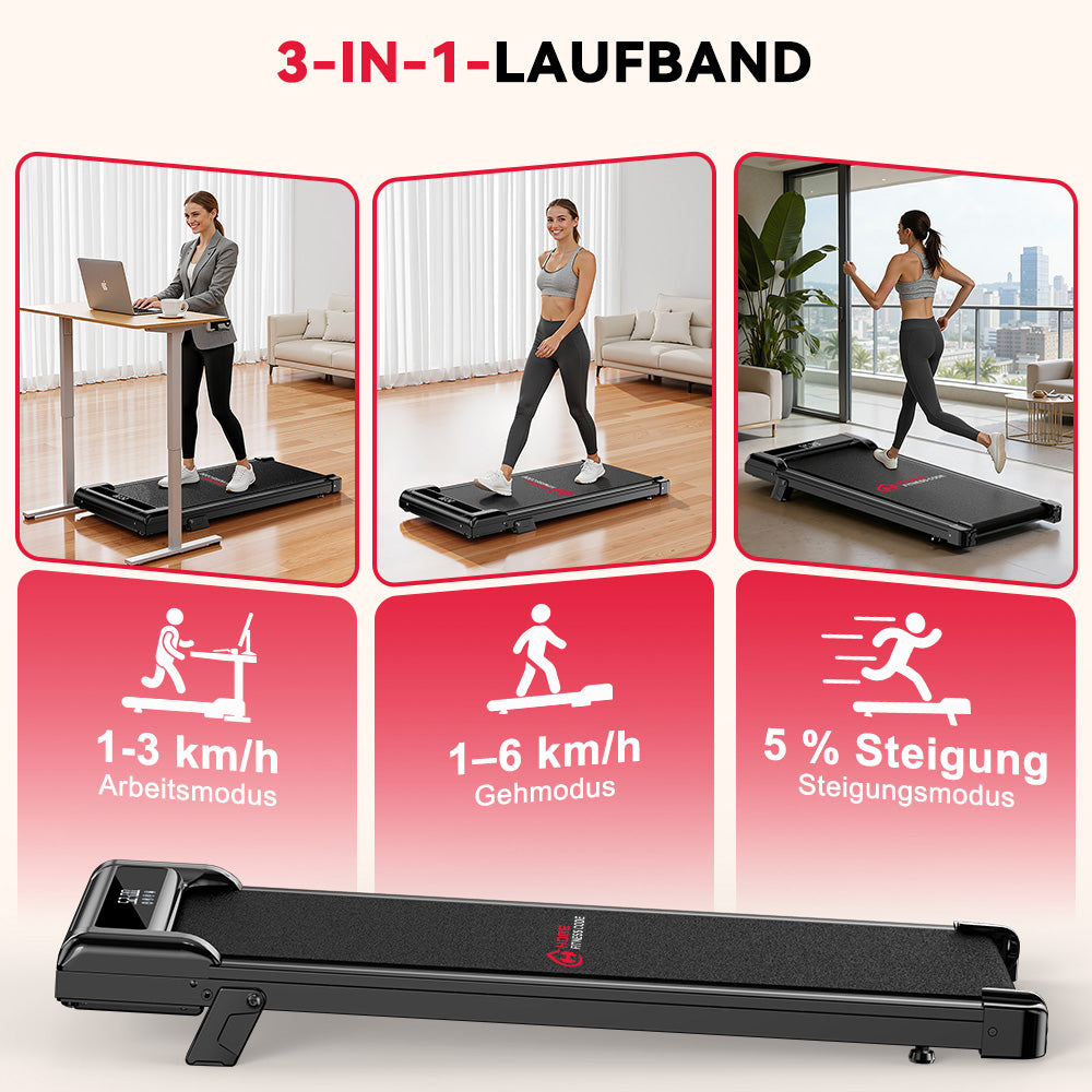 Laufband Z3 mit Bürstenlosem Motor, Tempo 1-6KM/H, 5 % Manuelle Steigung