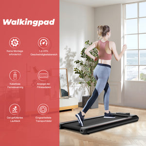 Laufband Walking Pad 1-8km/h Elektrisches Laufband mit APP, Fernbedienung und LED-Anzeige