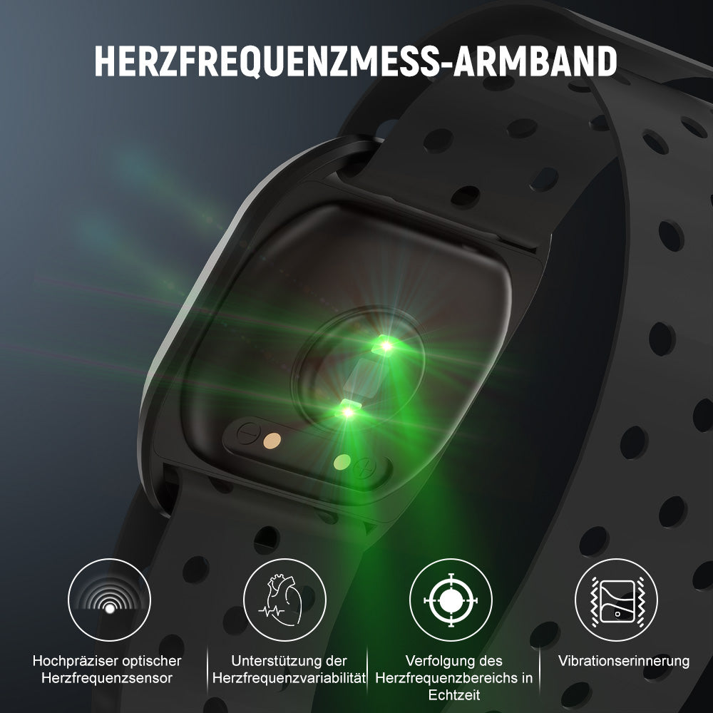 Herzfrequenzmess-Armband, Bluetooth 5.0/ANT+, IP67 Wasserdicht