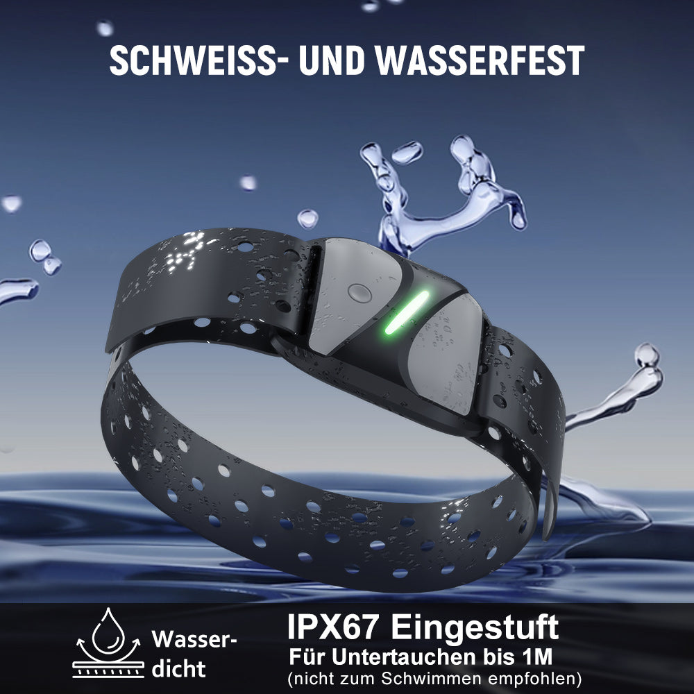 Herzfrequenzmess-Armband, Bluetooth 5.0/ANT+, IP67 Wasserdicht