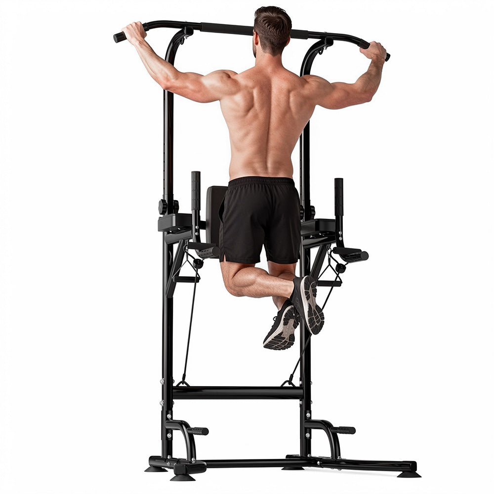 Power Tower Dip Station A1, mit Widerstandsbändern