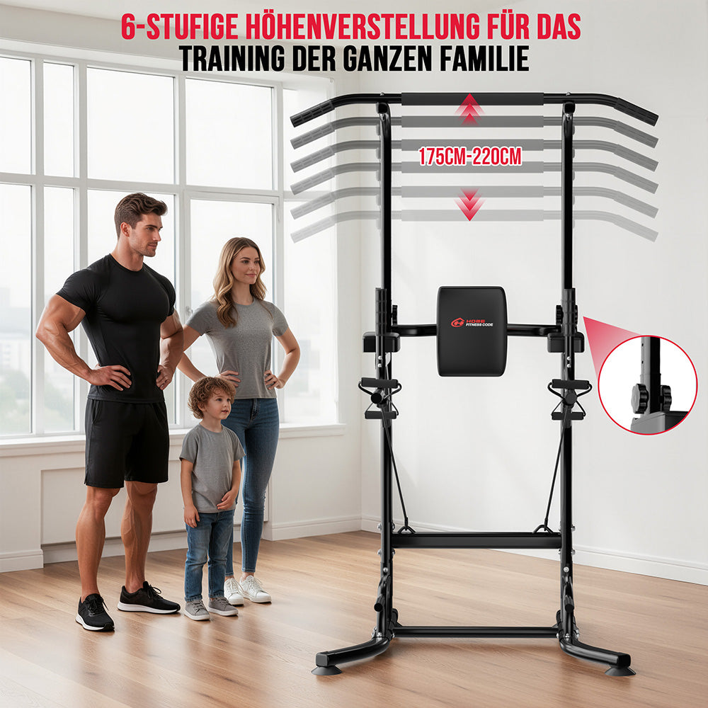 Power Tower Dip Station A1, mit Widerstandsbändern