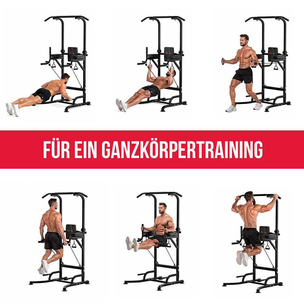 Power Tower Dip Station A1, mit Widerstandsbändern
