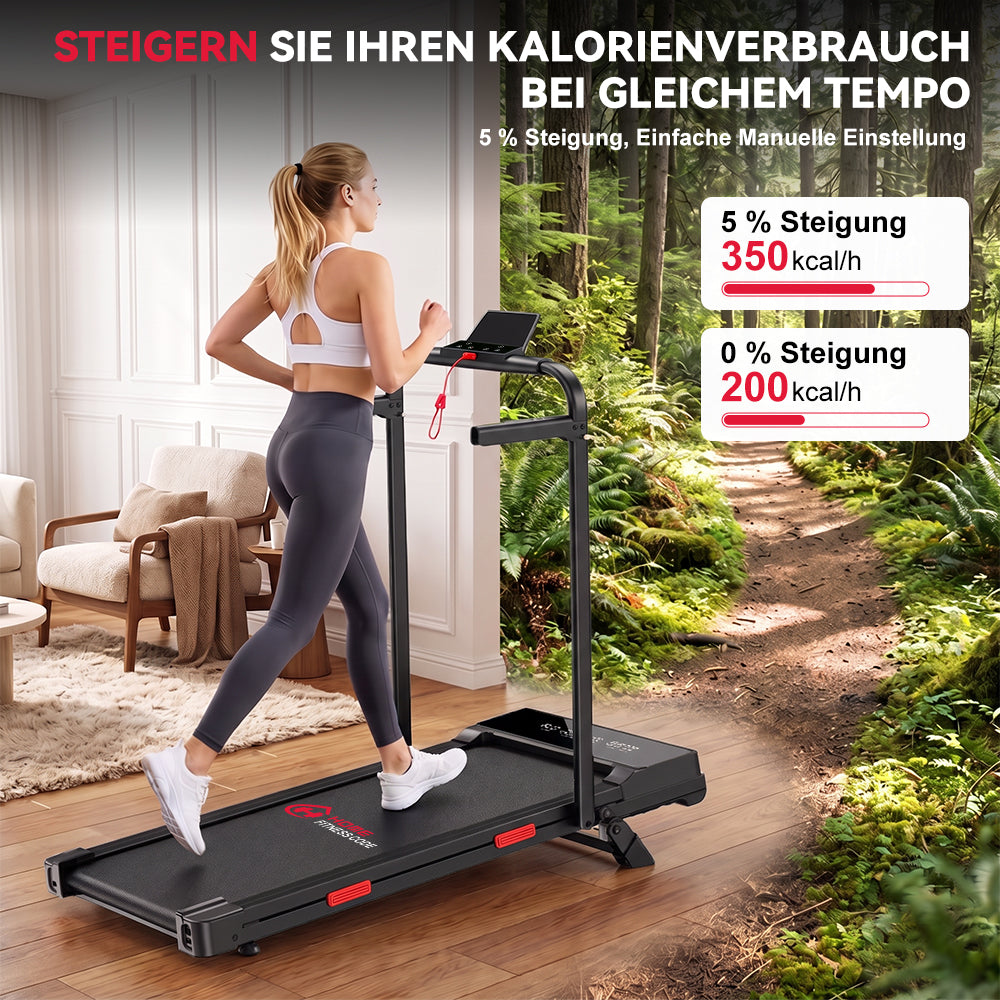 Klappbares Laufband Q2 Pro mit 5 % Manuelle Steigung, Geschwindigkeit 1–10 km/h (Neue Version)