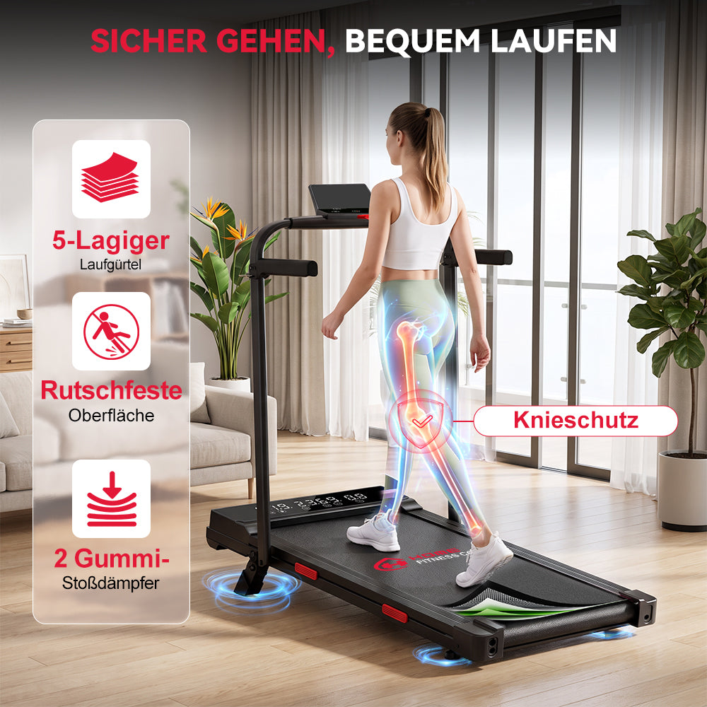 Klappbares Laufband Q2 Pro mit 5 % Manuelle Steigung, Geschwindigkeit 1–10 km/h (Neue Version)