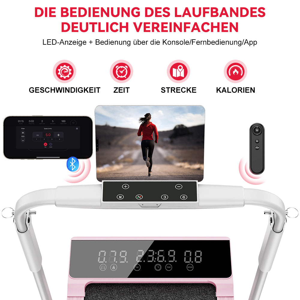 Klappbares Laufband Q2 Pro mit 5 % Manuelle Steigung, Geschwindigkeit 1–10 km/h (Neue Version)