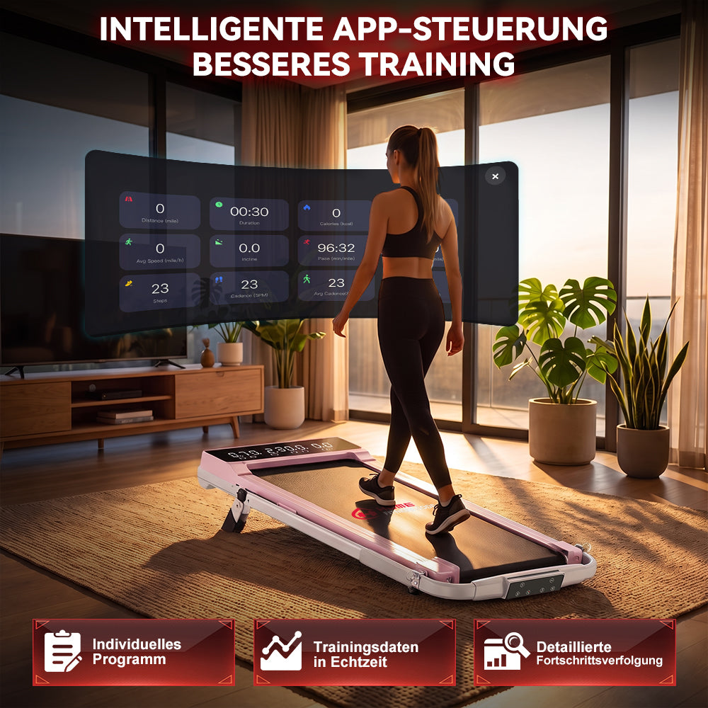 Klappbares Laufband Q2 Pro mit 5 % Manuelle Steigung, Geschwindigkeit 1–10 km/h (Neue Version)