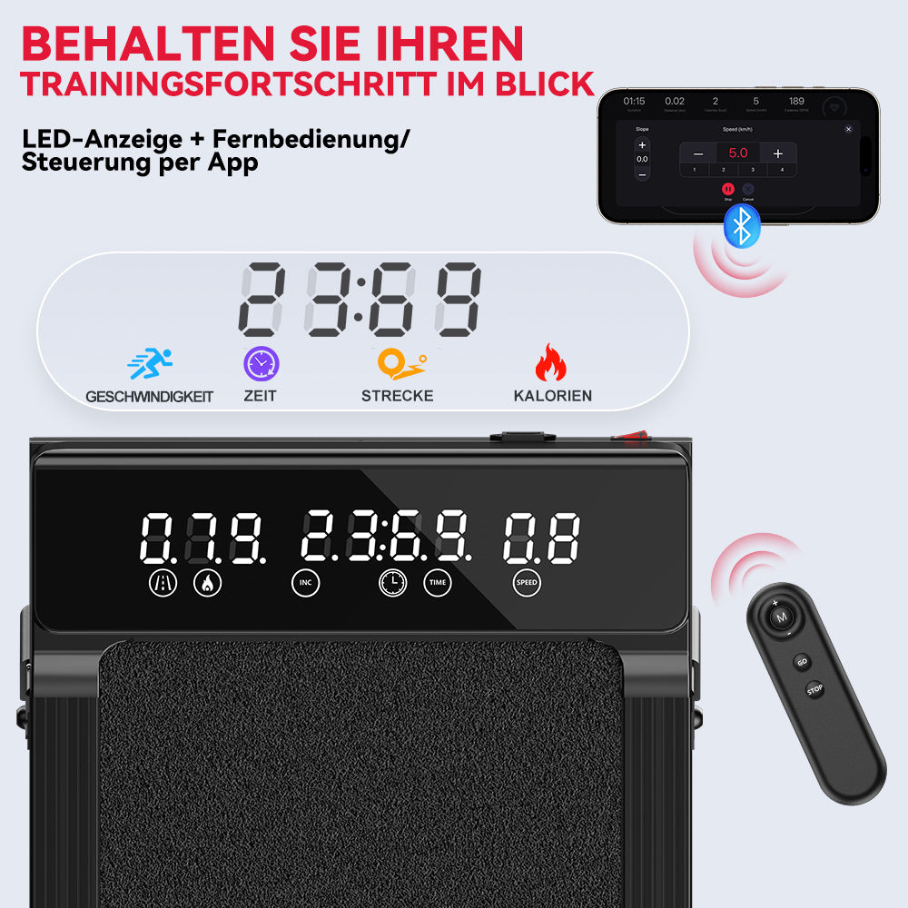 Laufband Q2 Pro mit 5 % Manuelle Steigung, Geschwindigkeit 1–10 km/h (Neue Version)