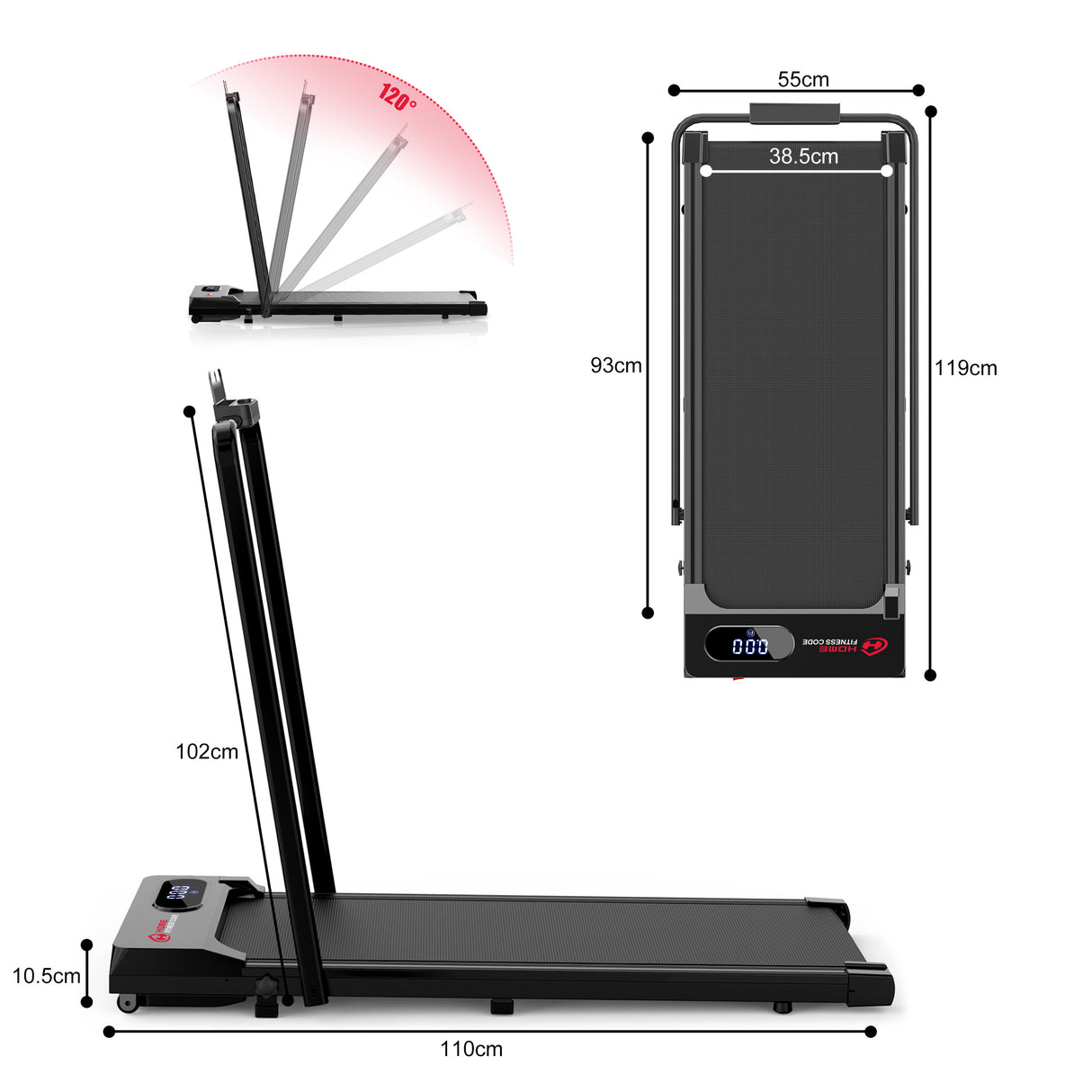 Klappbares Laufband T2, Tempo 1-6KM/H