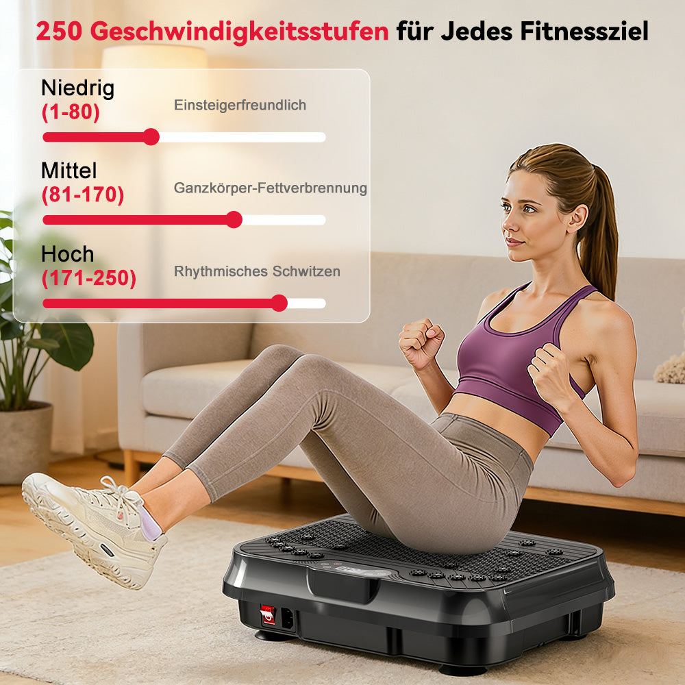 Fitness-Vibrationsplatte F1, 250 Intensitätsstufen