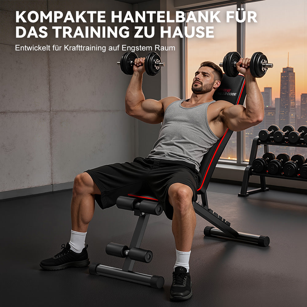 Klappbare Trainingsbank B1, Rückenlehne Verstellbar